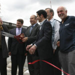 Pierce County Executive Pat McCarthy, City of Tacoma Environmental Services Manager Mike Slevin, Pierce County Councilmember Rick Talbert, Pierce County Public Works Director Brian Ziegler, Tacoma City Councilmember Ryan Mello, and Puyallup Deputy Mayor John Hopkins attended a ribbon-cutting ceremony on Weds., June 3, to mark the completion of a major floodwall project at the City of Tacoma's Central Wastewater Treatment Plant. (PHOTO BY TODD MATTHEWS)