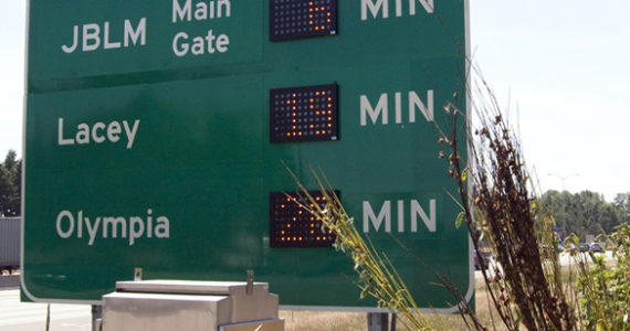 Earlier this month, the Washington State Department of Transportation (WSDOT) activated five new roadway signs that display travel times on Interstate 5 between State Route 510 in Thurston County and Tukwila in King County. (PHOTO COURTESY WSDOT)