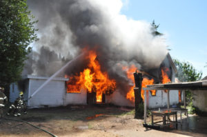 Tacoma firefighters were in Fife Tuesday to participate in an exercise designed to hone their skills under live fire conditions. (PHOTO COURTESY TACOMA FIRE DEPARTMENT)