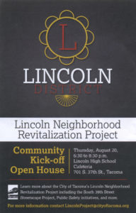 The City of Tacoma will host an open house in August to discuss the Lincoln Neighborhood Revitalization Project. (IMAGE COURTESY CITY OF TACOMA)