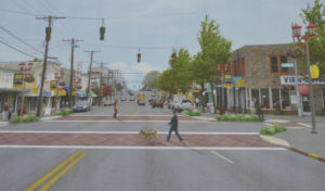 A conceptual design for crosswalks in Tacoma's Lincoln International Business District. (IMAGE COURTESY CITY OF TACOMA)