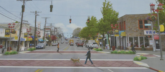 A conceptual design for crosswalks in Tacoma's Lincoln International Business District. (IMAGE COURTESY CITY OF TACOMA)