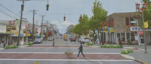 A conceptual design for crosswalks in Tacoma's Lincoln International Business District. (IMAGE COURTESY CITY OF TACOMA)
