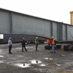 To build the new State Route 167 Puyallup River Bridge at Meridian Avenue, workers needed a series of very large girders. The 90- to 150-foot-long girders were manufactured in Southwest Washington and hauled by semi-truck to the location of the new bridge. (PHOTO COURTESY WSDOT)