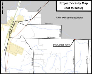 The Lacamas Creek Bridge is located east of Roy—along 288th Street South and east of 48th Avenue South—in Pierce County. (IMAGE COURTESY PIERCE COUNTY)