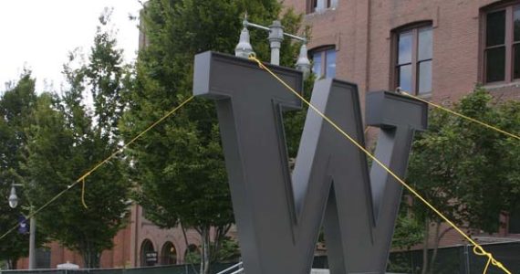 A new statue was installed this month on the University of Washington Tacoma campus. (PHOTO BY TODD MATTHEWS)