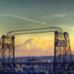 The Murray Morgan Bridge in downtown Tacoma frames Mount Rainier and the proposed Vancouver Notch. (PHOTO BY TERRY RISHEL / COURTESY BARBARA REID)