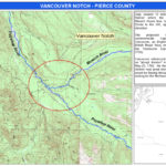 The proposed Vancouver Notch is located on privately-owned land 12 miles west of Mount Rainier, where the Puyallup River and Mowich River intersect, and bounded by an 1,800-foot hill known as "The Divide" (IMAGE COURTESY WASHINGTON STATE DEPARTMENT OF NATURAL RESOURCES)