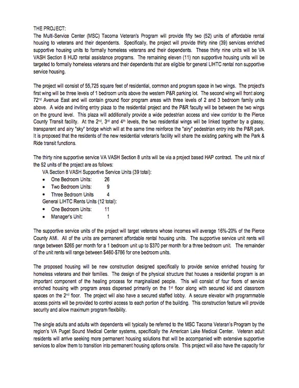 Apartments serving homeless veterans proposed for East Side Tacoma transit center