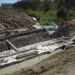 Zemek Construction constructs abutment foundations earlier this year as part of a project to replace the Lacamas Creek Bridge. (PHOTO COURTESY PIERCE COUNTY)