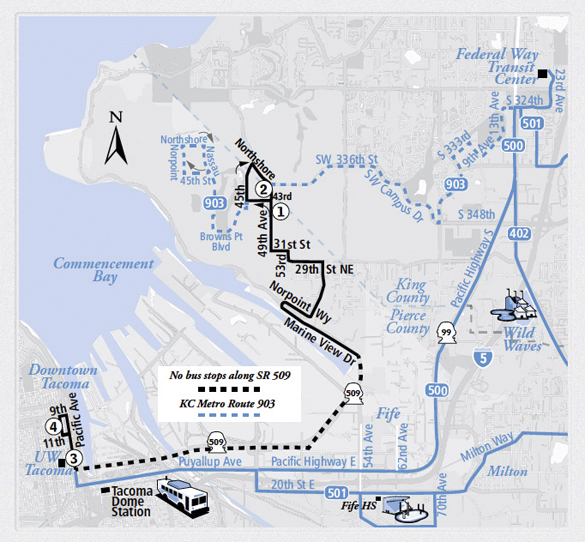 Pierce Transit restores bus service between Northeast Tacoma, Downtown