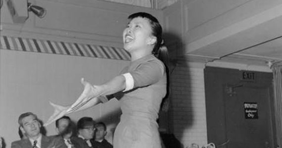 Elmer Ogawa was at The Colony nightclub in downtown Seattle on Dec. 6, 1957, to photograph one of Pat Suzuki's sold-out performances. (ELMER OGAWA PHOTOGRAPH / COURTESY UNIVERSITY OF WASHINGTON SPECIAL COLLECTIONS)