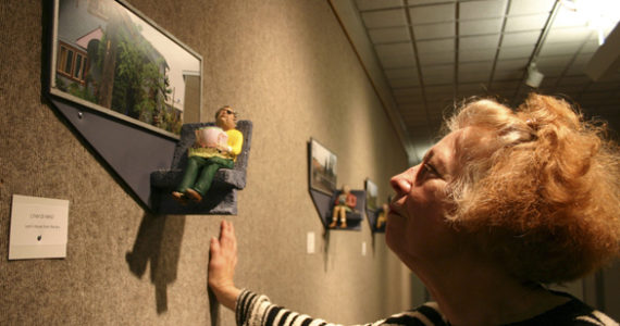 Tacoma artist Lynn Di Nino at Tacoma Public Library's Handforth Gallery. (FILE PHOTO BY TODD MATTHEWS)