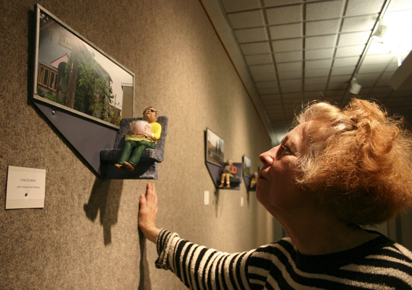 Tacoma artist Lynn Di Nino at Tacoma Public Library's Handforth Gallery. (FILE PHOTO BY TODD MATTHEWS)