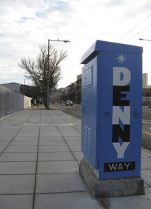 Earlier this year, the City of Tacoma invited local artists to participate in a program to create artwork for traffic signal boxes located throughout the city. Similar programs exist in Seattle (pictured) and Olympia. (PHOTO BY MAGGIE LEE)