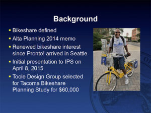 **UPDATE** Bikeshare Planning Study briefing Jan. 13 at Tacoma City Hall