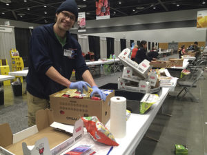 Approximately 43,000 pounds of food and household items were recently donated to the Emergency Food Network of Pierce County following a two-day convention and trade show hosted by Unified Grocers in downtown Tacoma. This year, vendors were given the opportunity to donate products left over at the end of the event to help people in need. In the end, Emergency Food Network, with the help of twenty volunteers, filled an entire semi-trailer and box truck with food and household items. (PHOTO COURTESY EMERGENCY FOOD NETWORK OF PIERCE COUNTY)