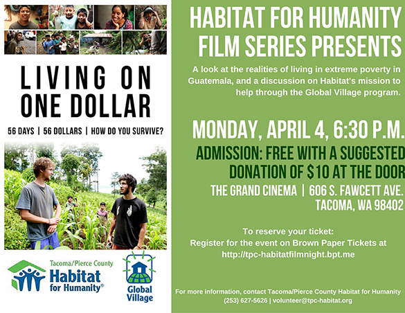 Local Habitat for Humanity film series continues April 4 at The Grand Cinema