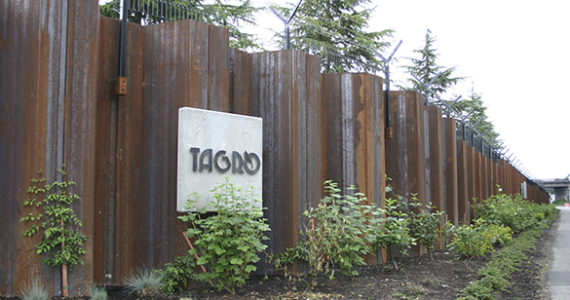 A 2,500-foot-long floodwall surrounds the Central Wastewater Treatment Plant in Tacoma. (FILE PHOTO BY TODD MATTHEWS)