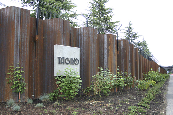 A 2,500-foot-long floodwall surrounds the Central Wastewater Treatment Plant in Tacoma. (FILE PHOTO BY TODD MATTHEWS)