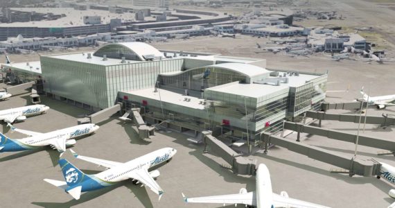 Artist's rendering of Seattle-Tacoma International Airport's planned North Satellite renovation. Credit: Port of Seattle.