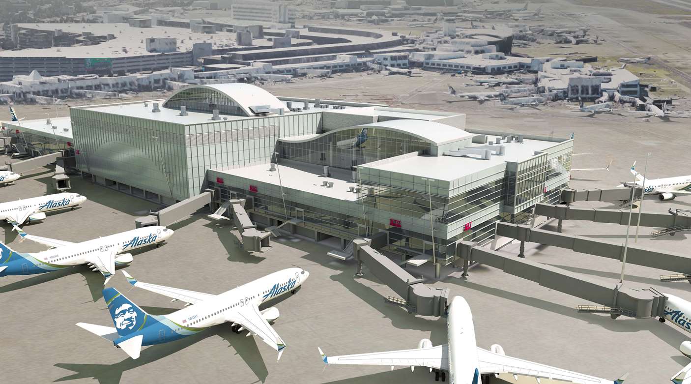 Artist's rendering of Seattle-Tacoma International Airport's planned North Satellite renovation. Credit: Port of Seattle.