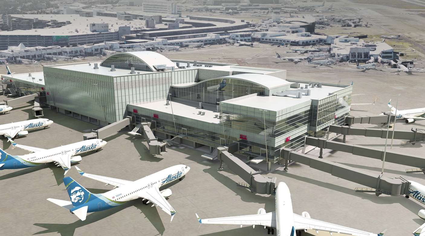 Artist's rendering of Seattle-Tacoma International Airport's planned North Satellite renovation. Credit: Port of Seattle.