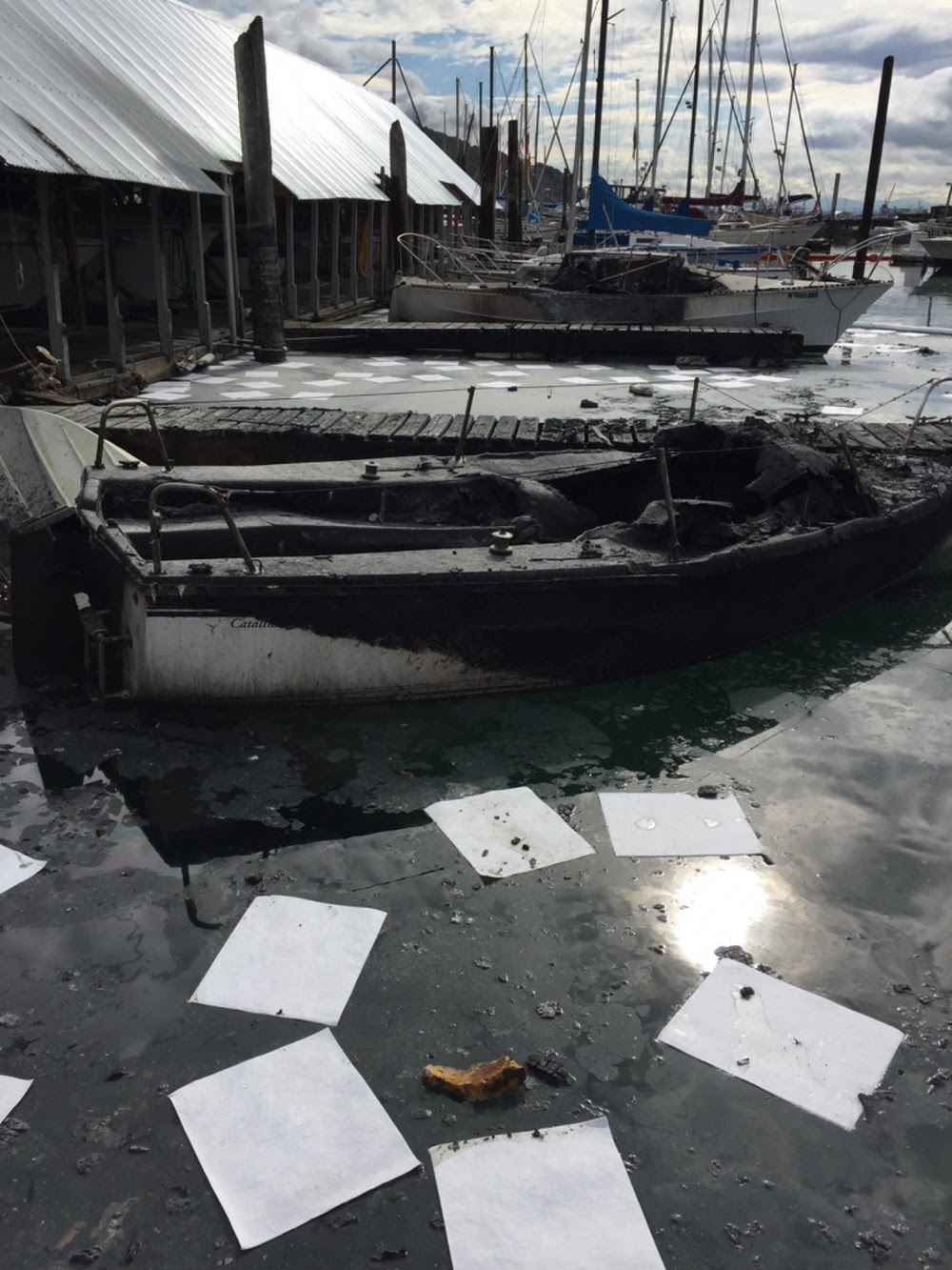 Marina fire sinks three boats