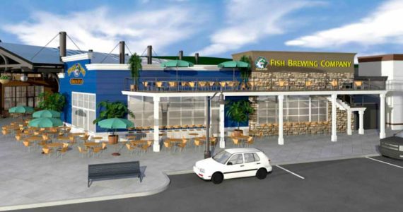 Artist's rendering of the new Fish Brewing Company Pub & Eatery scheduled to open in summer 2017 at Point Ruston in Tacoma. Credit: Fish Brewing Co.