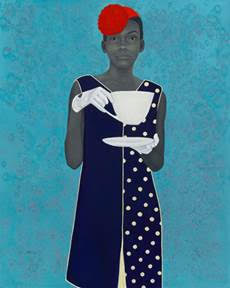 Amy Sherald's 'Miss Everything (Unsuppressed Deliverance),' 2013, oil on canvas. Credit: TAM/Frances and Burton Reifler