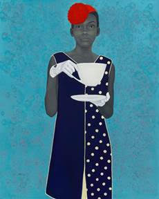 Amy Sherald's 'Miss Everything (Unsuppressed Deliverance),' 2013, oil on canvas. Credit: TAM/Frances and Burton Reifler
