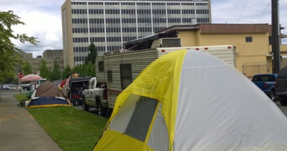 Homeless encampment, June 2017   Photo by Morf Morford