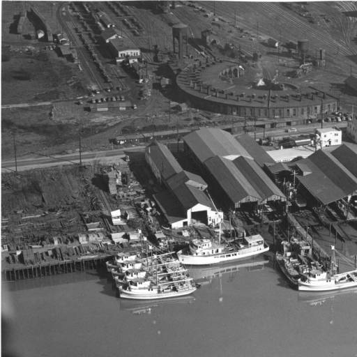 Aerial view of the extreme southern end of Commencement Bay, 1947Photo courtesy Tacoma Public Library