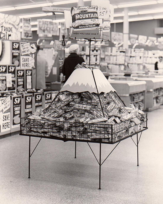 A Mountain of a sale display- look at that, 3 for 25 cents!Image courtesy Brown & Haley