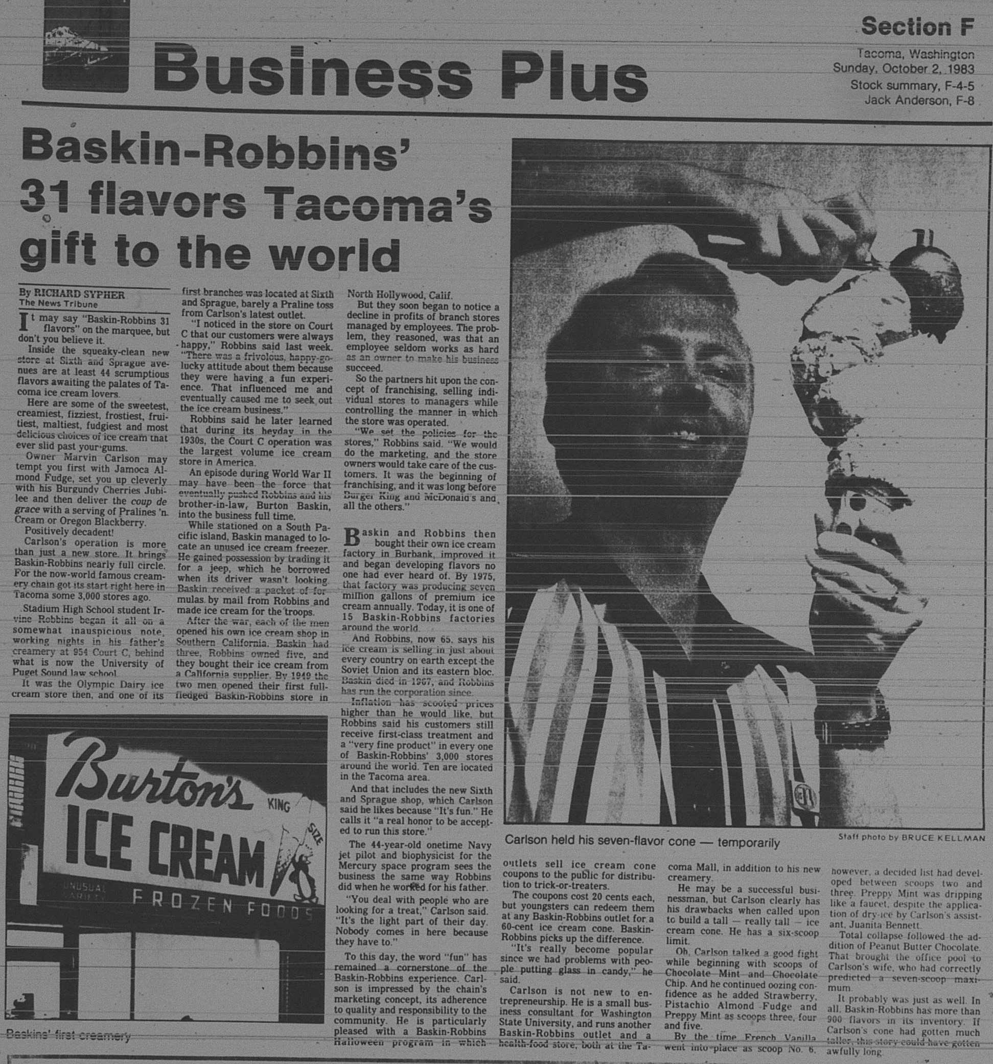 TNT 10/2/1983: Baskin-Robbins' 31 flavors Tacoma's gift to the world