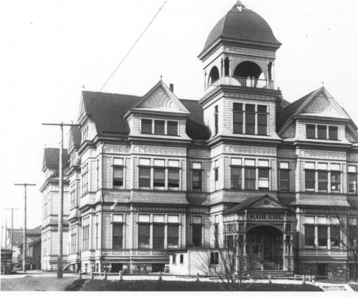 The Emerson School, located at South 4th and St. Helens, was built in 1889 and demolished in 1920. Photo courtesy of The Northwest Room, Tacoma Public Library.