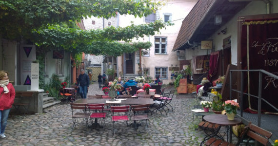 Street cafe in Estonia                                         Photo by Morf Morford