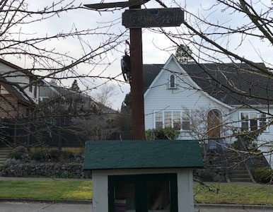 Not all Little Libraries are as elaborate as this one. The white box is for "treasures", the mailbox on the right is for poems, stories or "true confessions". Photo: Morf Morford
