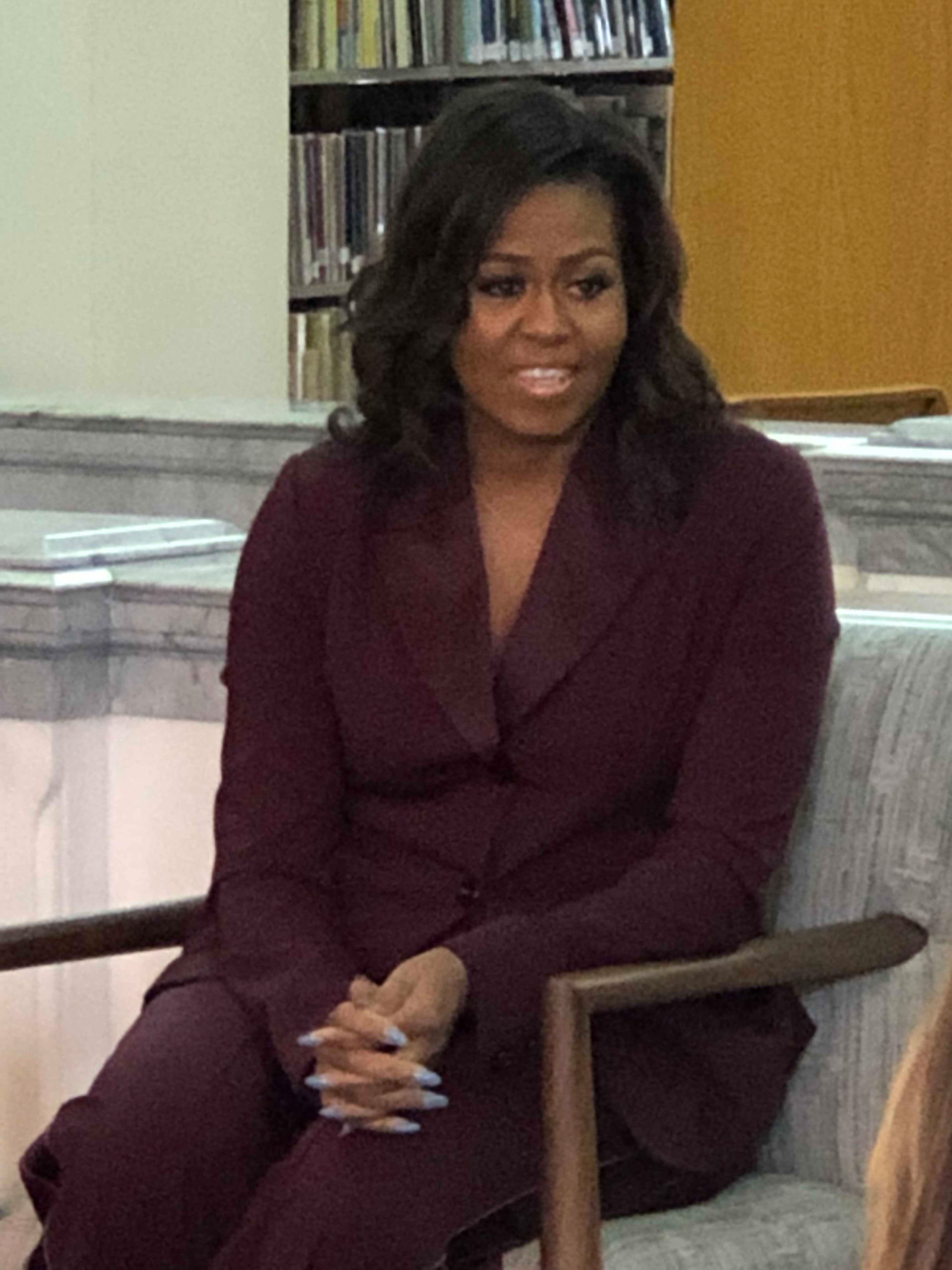 Former FLOTUS, Michelle Obama in an informal setting at Tacoma Public Library's Northwest Room.  Photo: Morf Morford