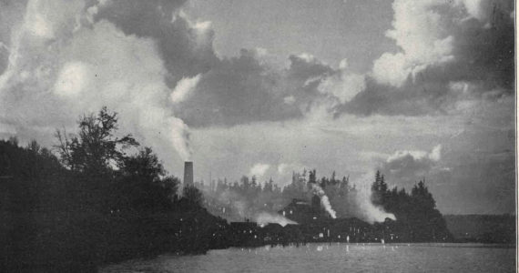 This photo from about 1910 shows the ASARCO smelter on the edge of Commencement Bay and Pt. Defiance, the current site of Point Ruston.