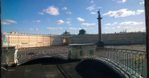 The size, scale and age of buildings across Europe and Asia can be boggling to many Americans. Note the size of people in the courtyard.  Photo: Morf Morford