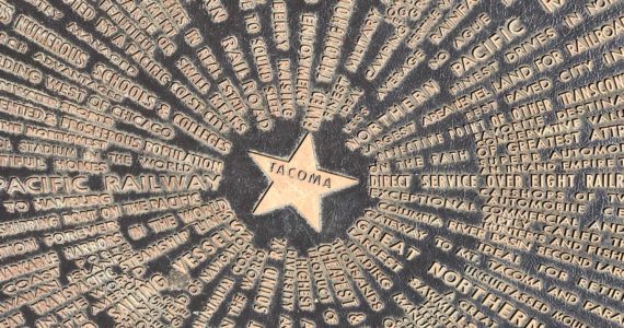 As this "Star of Destiny" by Allen C. Mason (embedded in the sidewalk in the Proctor District) implies, Tacoma is the center of commerce and culture of Pierce County. Thanks to the rails, trails, produce and work of all the surrounding communities, we all prosper. Photo: Morf Morford