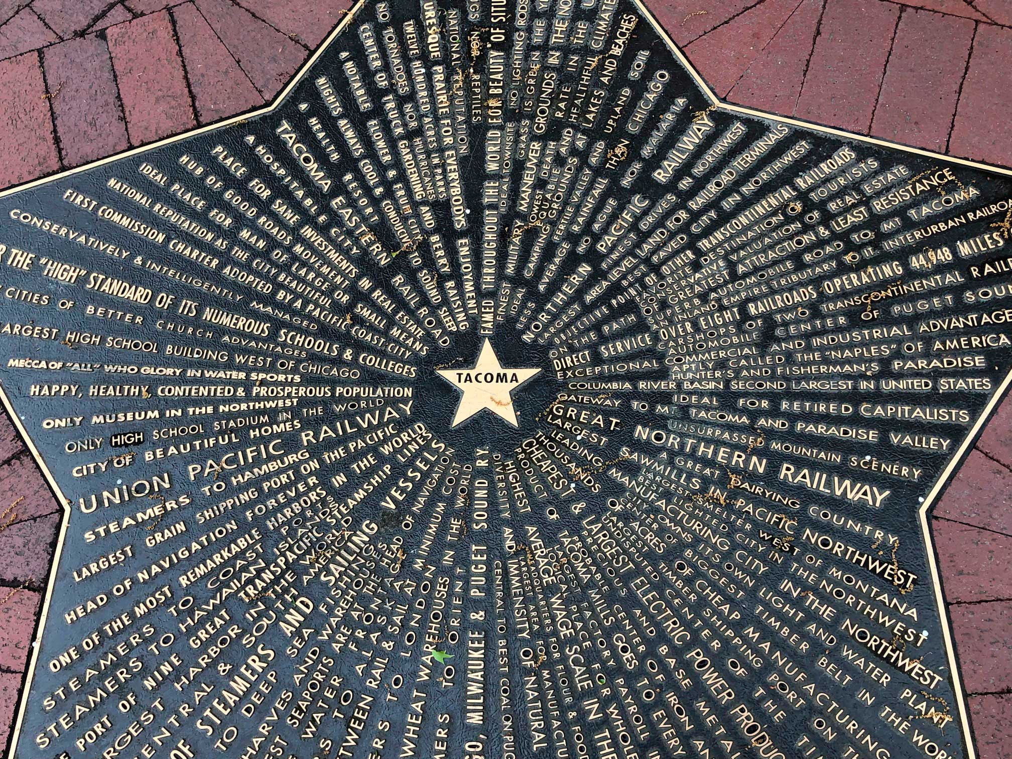 Allen Mason's "Star of Destiny" was his way of expressing his view of the city as a center of ever-expanding, near explosive, pulsing potential with opportunities and advantages from rail lines and ample resources to “The grass stays green all winter”, “Ideal for Retired Capitalists”, "The 'Naples' of  America" and “No poisonous bugs or reptiles”.   You can see it on the corner of North 26th & Washington.  Photo: Morf Morford