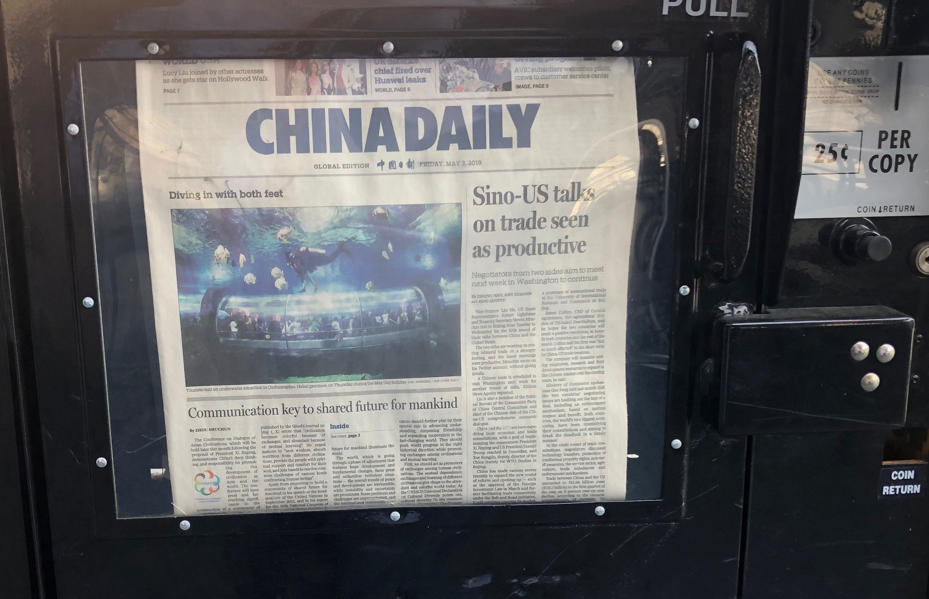 You can read China Daily online at http://www.chinadaily.com.cn/ or buy it from a news stand in the Magnolia neighborhood of Seattle. Photo: Morf Morford