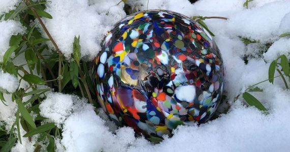 Once the lunar new year rolls around, you never know where you will spot a luminous glass orb like this one. You might even find one left over from a previous year. Photo: Morf Morford