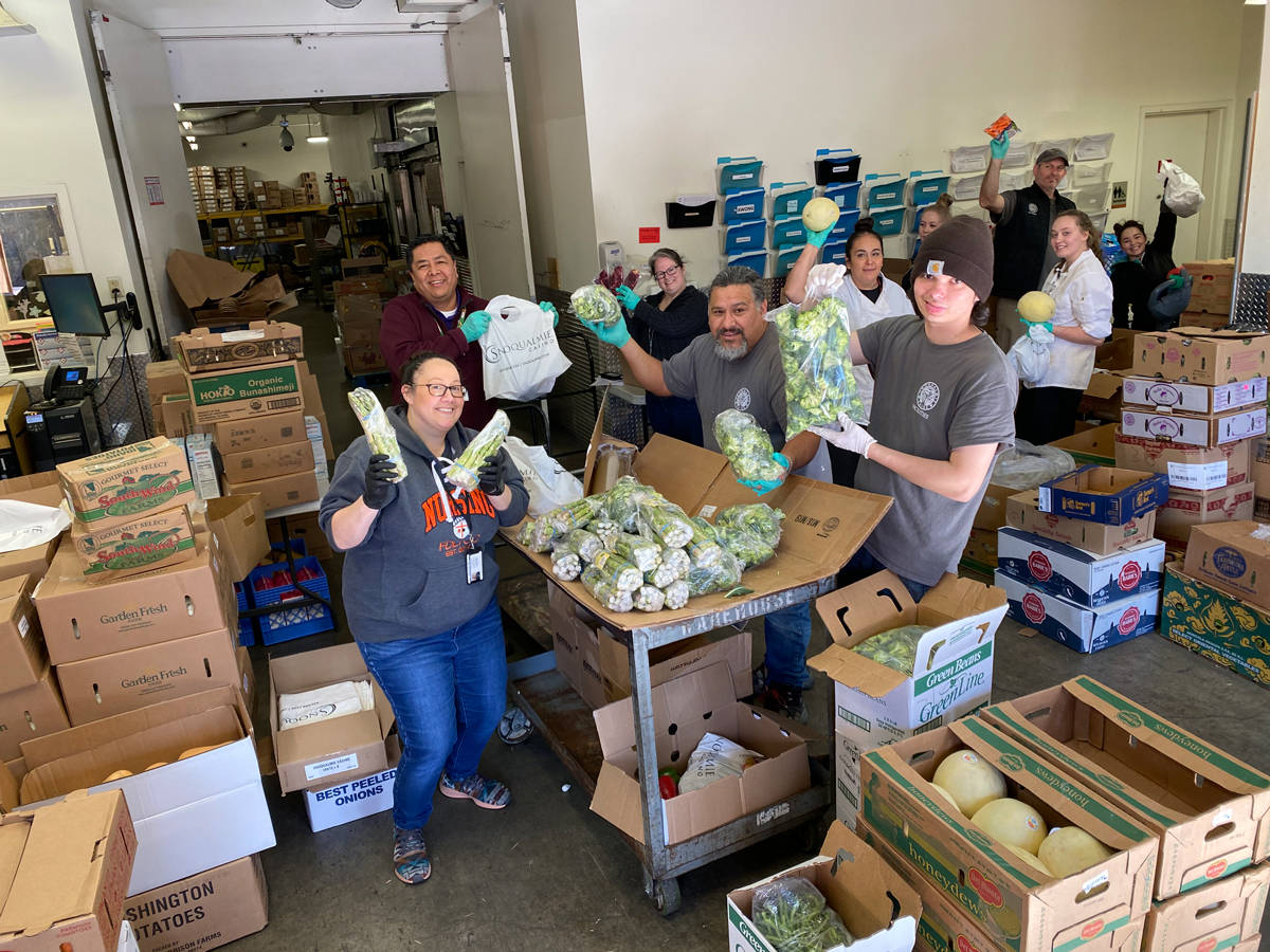 Food packaging by Snoqualmie Tribal Members and Staff                                Image courtesy Snoqualmie Indian Tribe