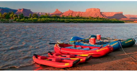 Rafts on shore, Image courtesy Western River Expeditions