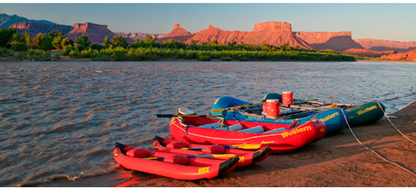 Rafts on shore, Image courtesy Western River Expeditions