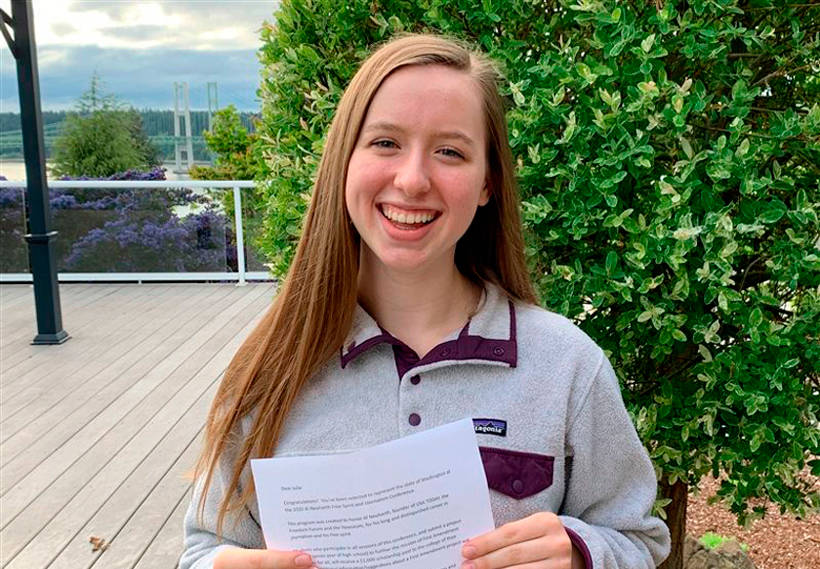 Junior Julia Henning has been selected to represent the state of Washington at the 2020 Al Neuharth Free Spirit and Journalism Conference; Image courtesy Annie Wright Schools