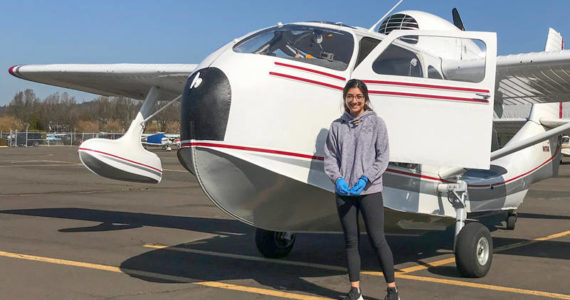 Stuti Dahal, senior at Auburn Mountainview High School, Auburn, Wash. She is the recipient of two Museum 2020 scholarships: for flight training and post-secondary education. Photo courtesy The Museum of Flight.